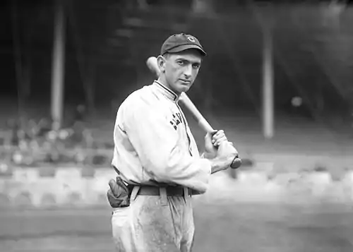 Image 37Photograph of Shoeless Joe Jackson, Black Betsy in hand, in 1913 with the Cleveland Naps, prior to his seasons with the Chicago White Sox.Image credit: Charles M. Conlon (photographer), Mears Auctions (digital file), Scewing (upload) (from Portal:Illinois/Selected picture)