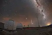 This picture shows two of the three new ExTrA telescopes hosted at ESO's La Silla Observatory in Chile. Situated over 2000 meters above sea level, these telescopes scour the skies for Earth-sized worlds around M class stars, which are stars smaller than the Sun.