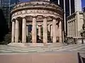 Shrine of Remembrance — (ANZAC Square Arcade can be seen at right side of image)