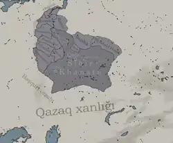 Approximate extent of the Khanate of Sibir during the fifteenth and sixteenth centuries