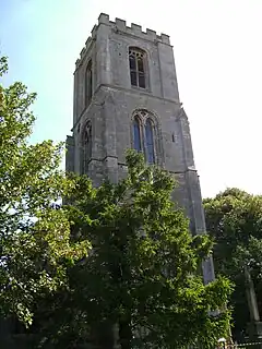 Western tower of the church.