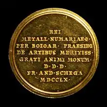 Sigmund of Haimhausen medal by Franz Schega, 1760, obverse