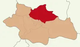 Map showing Şirvan District in Siirt Province