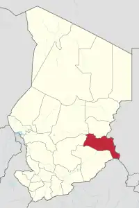 Map of Chad showing Sila.