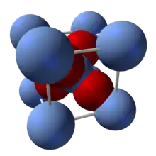 Silver(I) oxide structure in unit cell