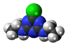 Space-filling model of simazine