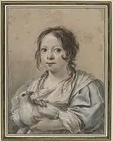 Simon Vouet, Portrait of Angélique Vouet (his daughter), pastel, Louvre