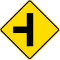 Crossroad on the left