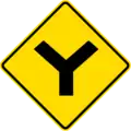 Y-shaped road intersection