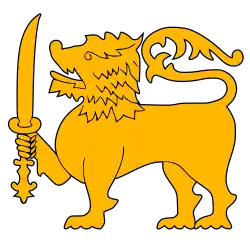 Stylized lion holding sword