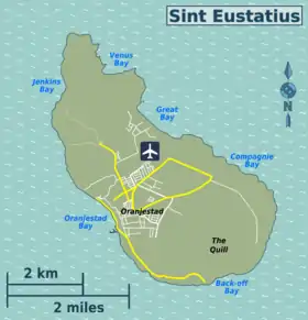 Location on the island of Sint Eustatius