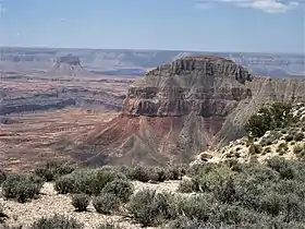 Mount Sinyella (left) and Paguekwash Point (right) from Kanab Point