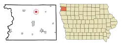 Location of Hull, Iowa