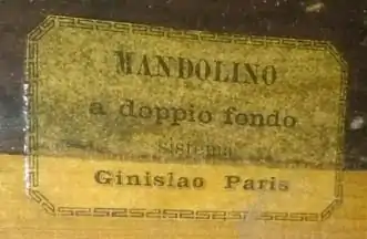 Label inside "The Russian Embergher" Liuto Cantabile - Sistema Ginislao Paris