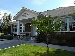 North façade of the historic Sisters High School