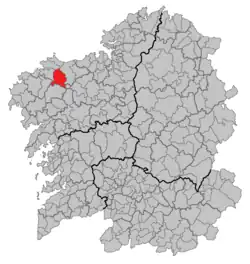 Location of Coristanco within Galicia