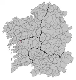 Situation of Pontecesures within Galicia