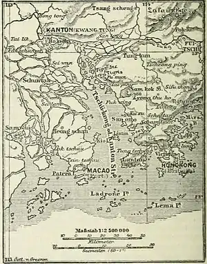 Image 201888 German map of Hong Kong, Macau, and Canton (Guangzhou) (from History of Hong Kong)