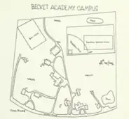 Campus map of Becket Academy (sketch).