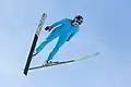 Jessica Jerome in flight at the U.S. Olympic Team Trials in Park City, UT.