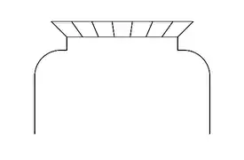 Shouldered flat arch (see also jack arch)