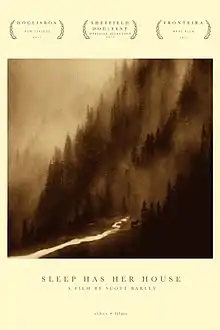 A dark forest tinted in sepia, placed at a sepia background.