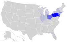 The language spread of Slovak in the United States according to U. S. Census 2000 and other resources interpreted by research of U. S. English Foundation, percentage of home speakers