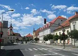 Liberty Square (Trg svobode), the central square in Slovenska Bistrica