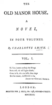 The Old Manor House: A Novel, in Four Volumes.