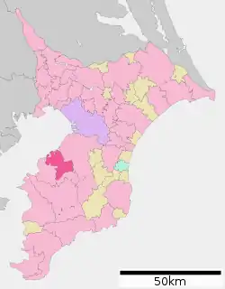 Location of Sodegaura in Chiba Prefecture