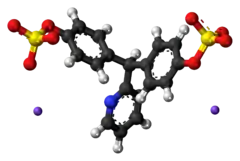 Ball-and-stick model of the component ions of sodium picosulfate