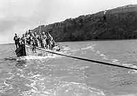 Boat going from Mount Sodom to Kalya before the war