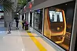 Platform screen doors at one of SHIA Skytrain station