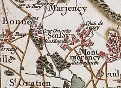 Map of Soisy about 1780 (Dominique, comte de Cassini)