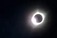 Beginning of Diamond ring as seen from Glenrock, Wyoming