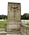 Entrance pillar at Rheinberg War Cemetery