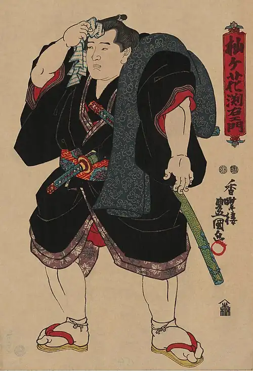 Sumo wrestler Somagahana Fuchiemon, c. 1850