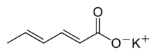 The structure of potassium sorbate