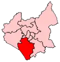 A large constituency in the south of the county.