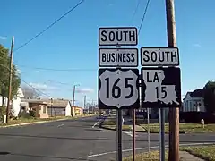 Signs along LA 15 in Monroe