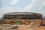 Construction work in progress at Soccer City in December 2008