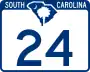 South Carolina Highway 24 marker