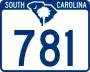 South Carolina Highway 781 marker