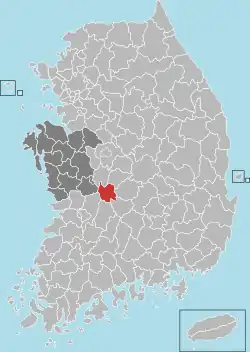 Location in South Korea