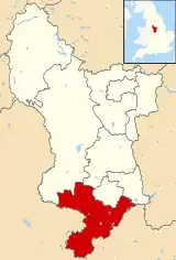 Shown within Derbyshire