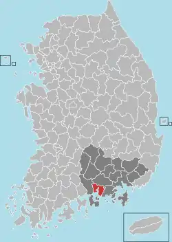 Location in South Korea