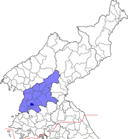 Location of South Pyeongan Province