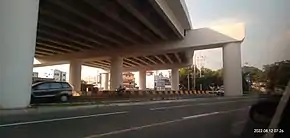 Elevated highway under construction