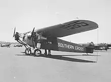 Southern Cross – first plane to accomplish aerial crossing of the Tasman