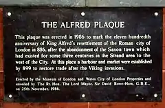 Image 22A plaque in the City of London noting the re-establishment of the Roman walled city (from History of London)